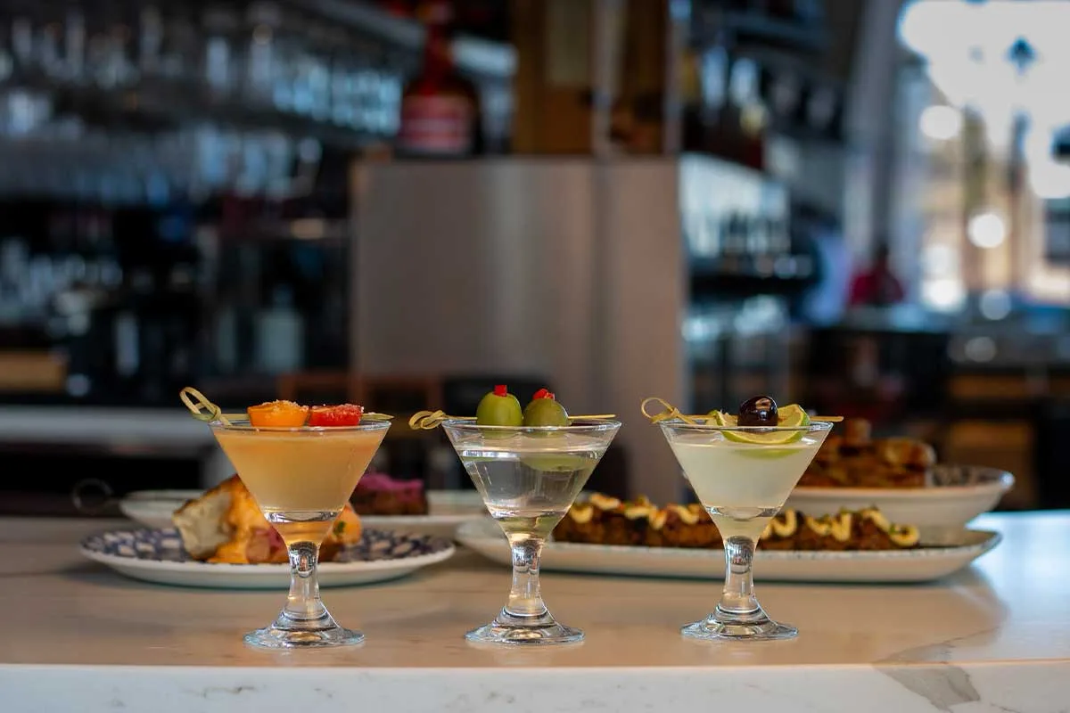 martini flight at Ada's on the River