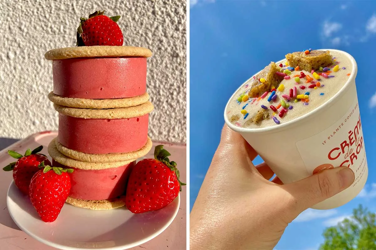 ice cream sandwiches and pint from Créme de la Crop