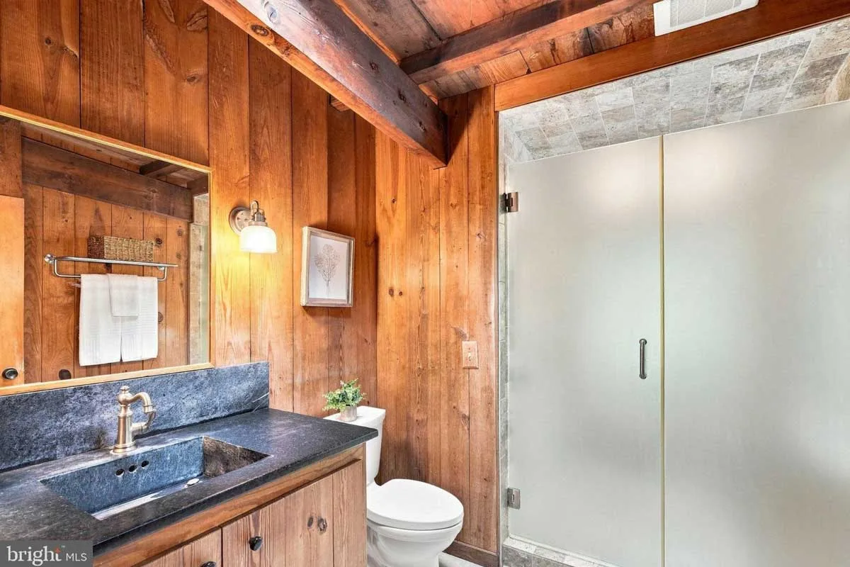 renovated bathroom with walk-in shower