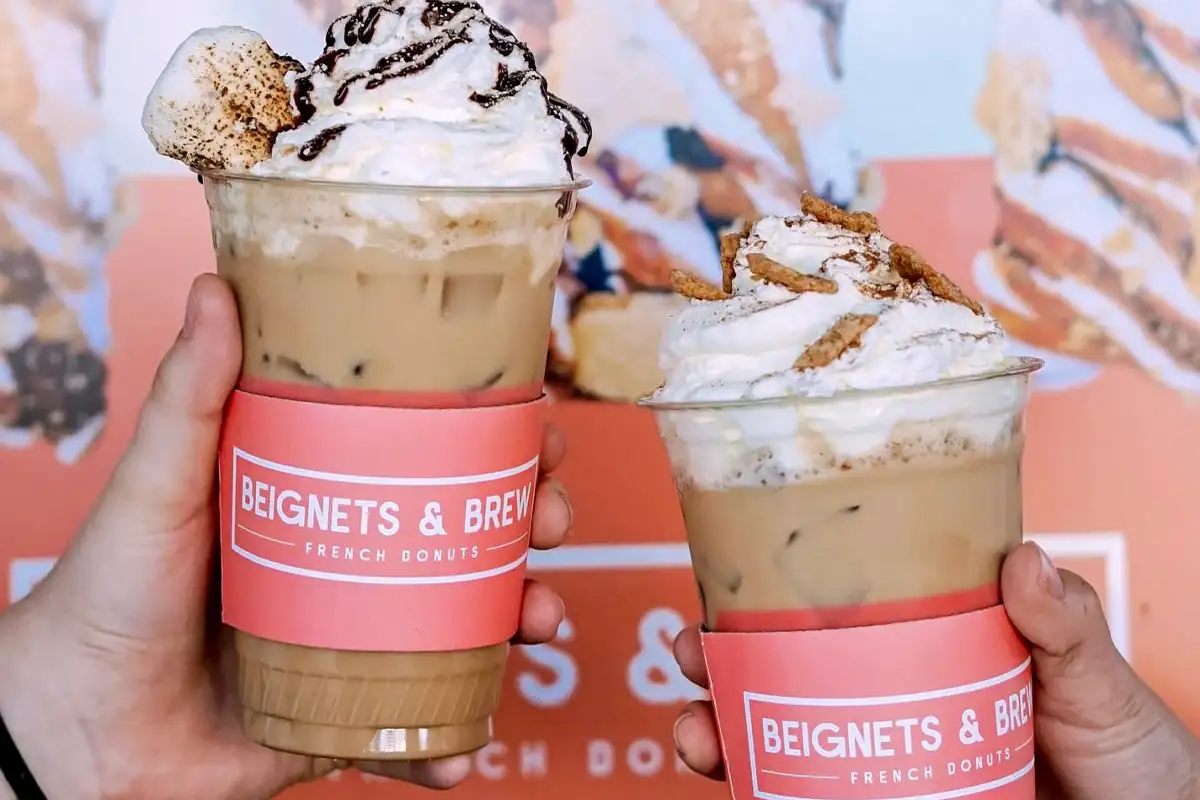 coffee drinks at Beignets & Brews