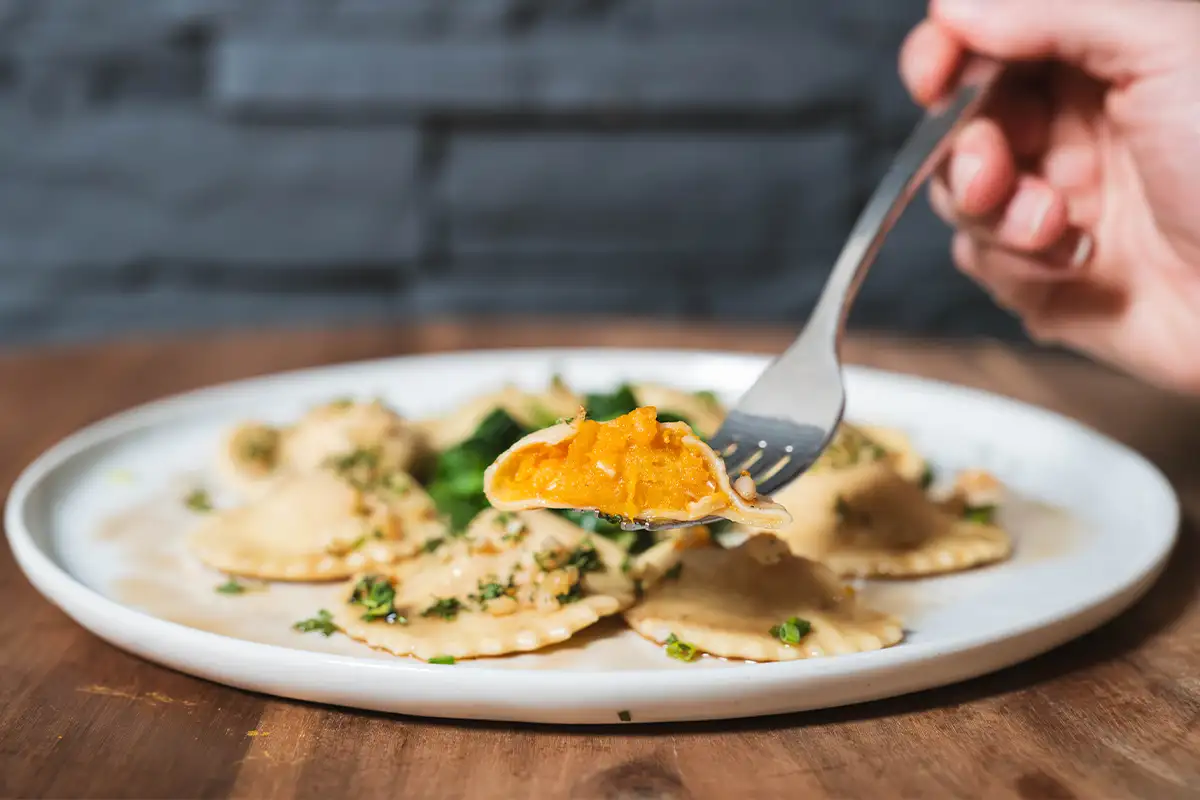a pasta dish at the Cellar on Seneca