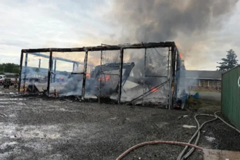 a fire at a training facility in Lorton