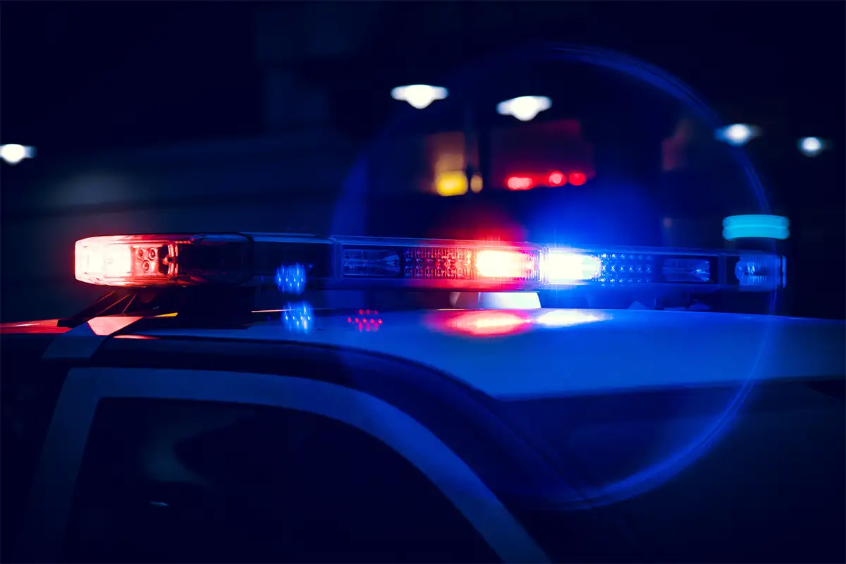 Police car flashing lights