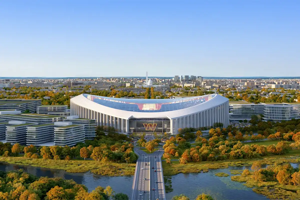 exterior rendering of Washington Commander stadium