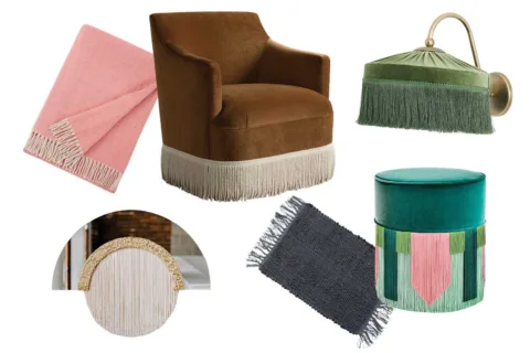 a variety of fringe home accessories