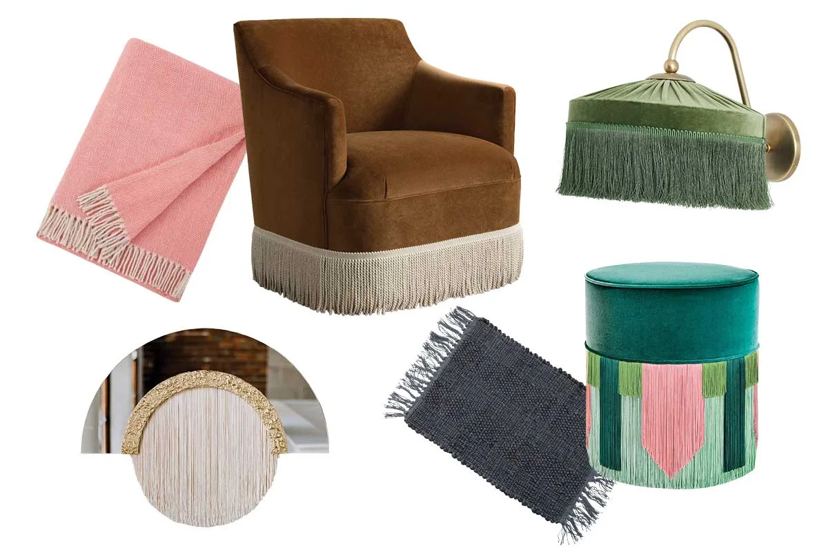 a variety of fringe home accessories
