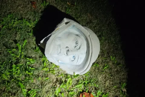 the head from a Iwo Jima statue at Marine Corps Base Quantico