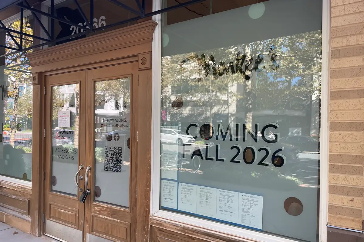 Picture of new Monkees storefront saying "Coming Fall 2026"