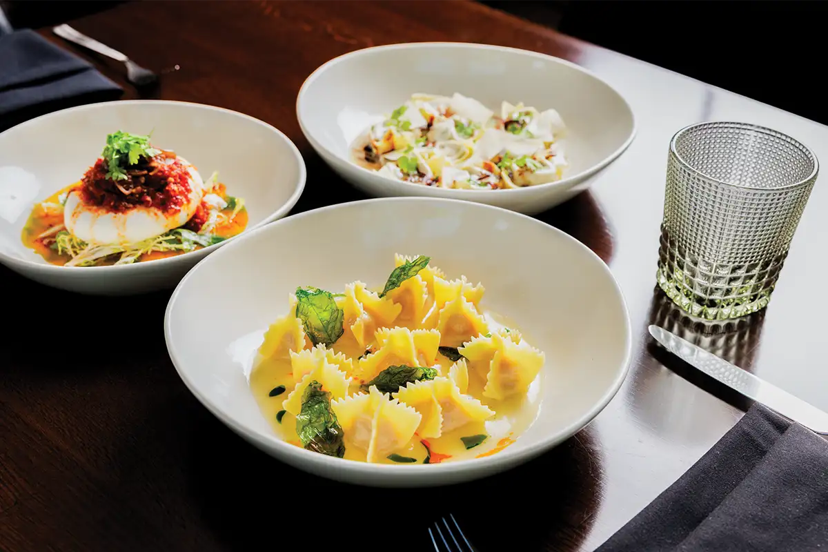 three pasta dishes at Oak & Ember
