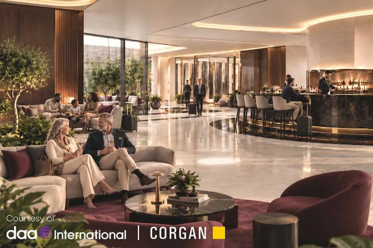 rendering of VIP lounge at dulles international airport